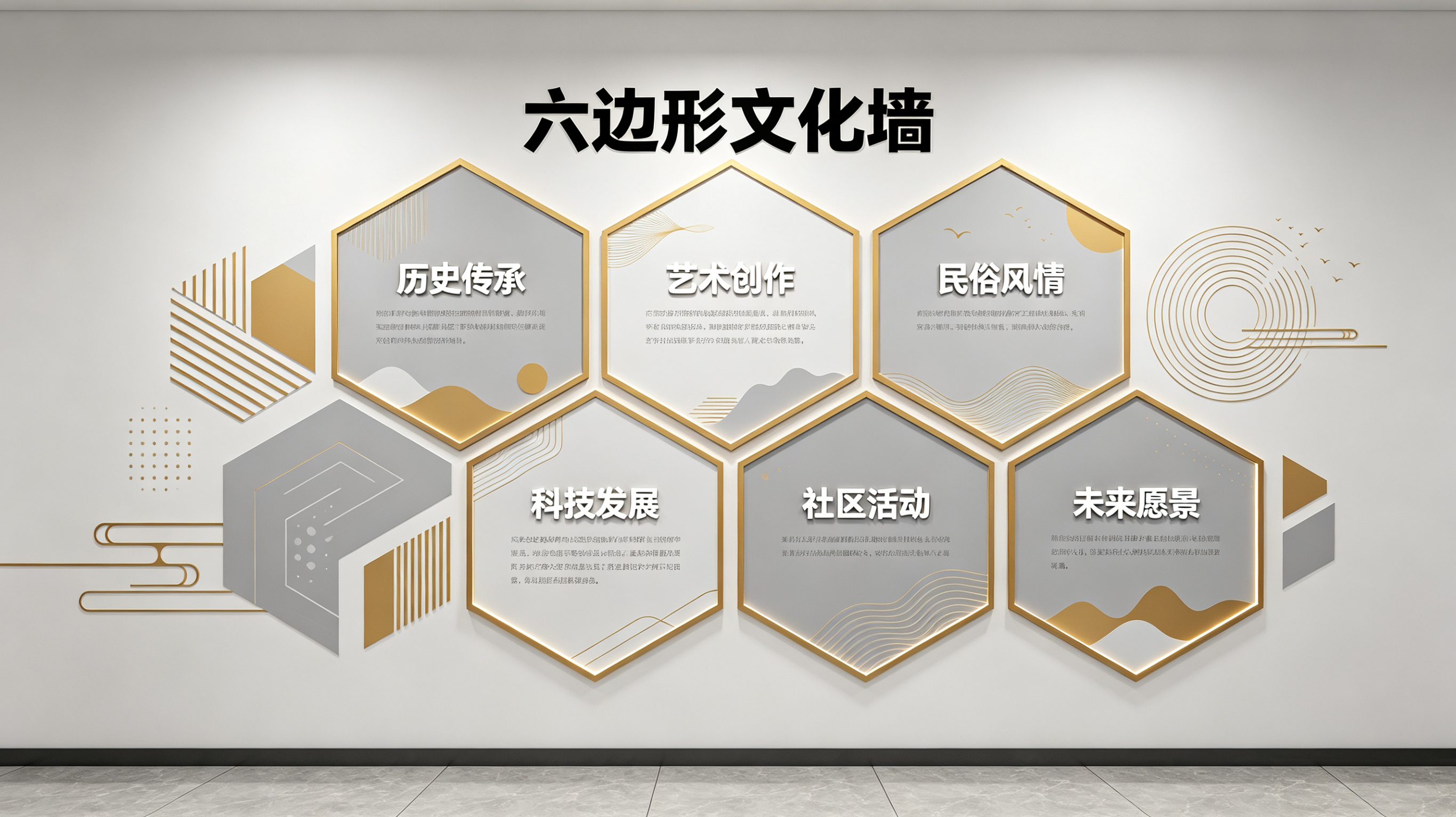 信丰企业文化墙 | 六边形信息美学